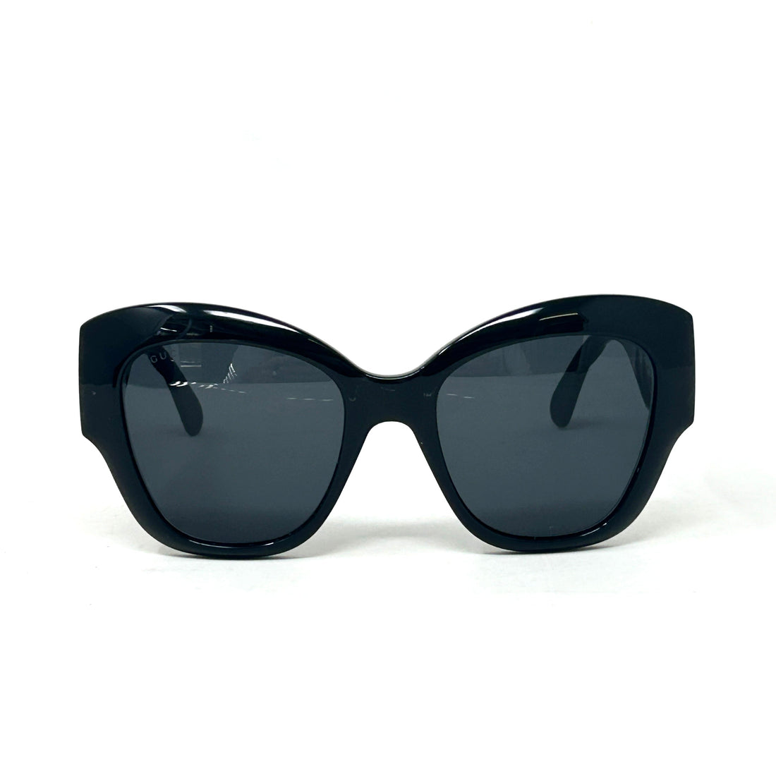 Gucci Black Oversized Cat Eye Shiny Acetate Sunglasses