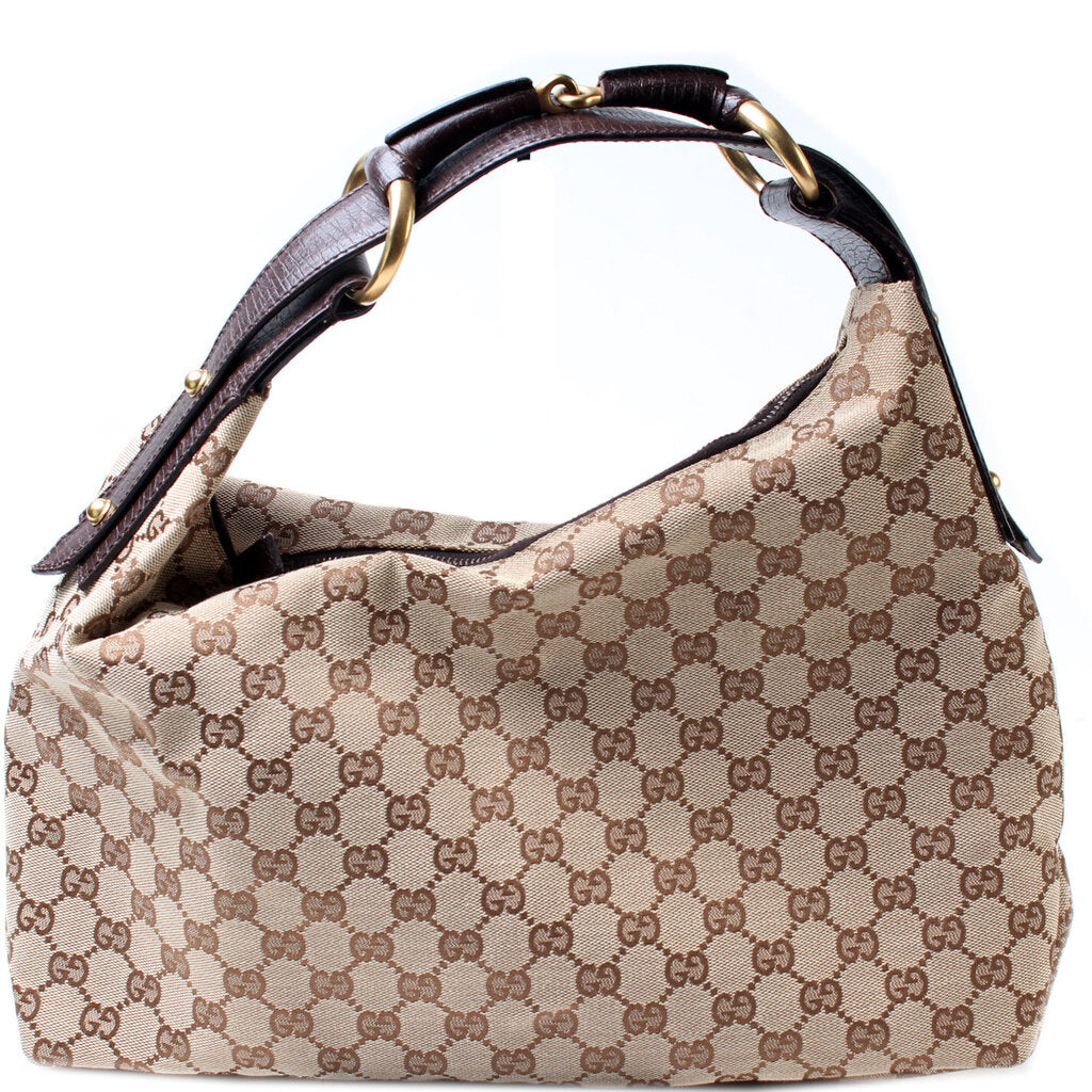 115867 Horsebit GG Canvas Hobo