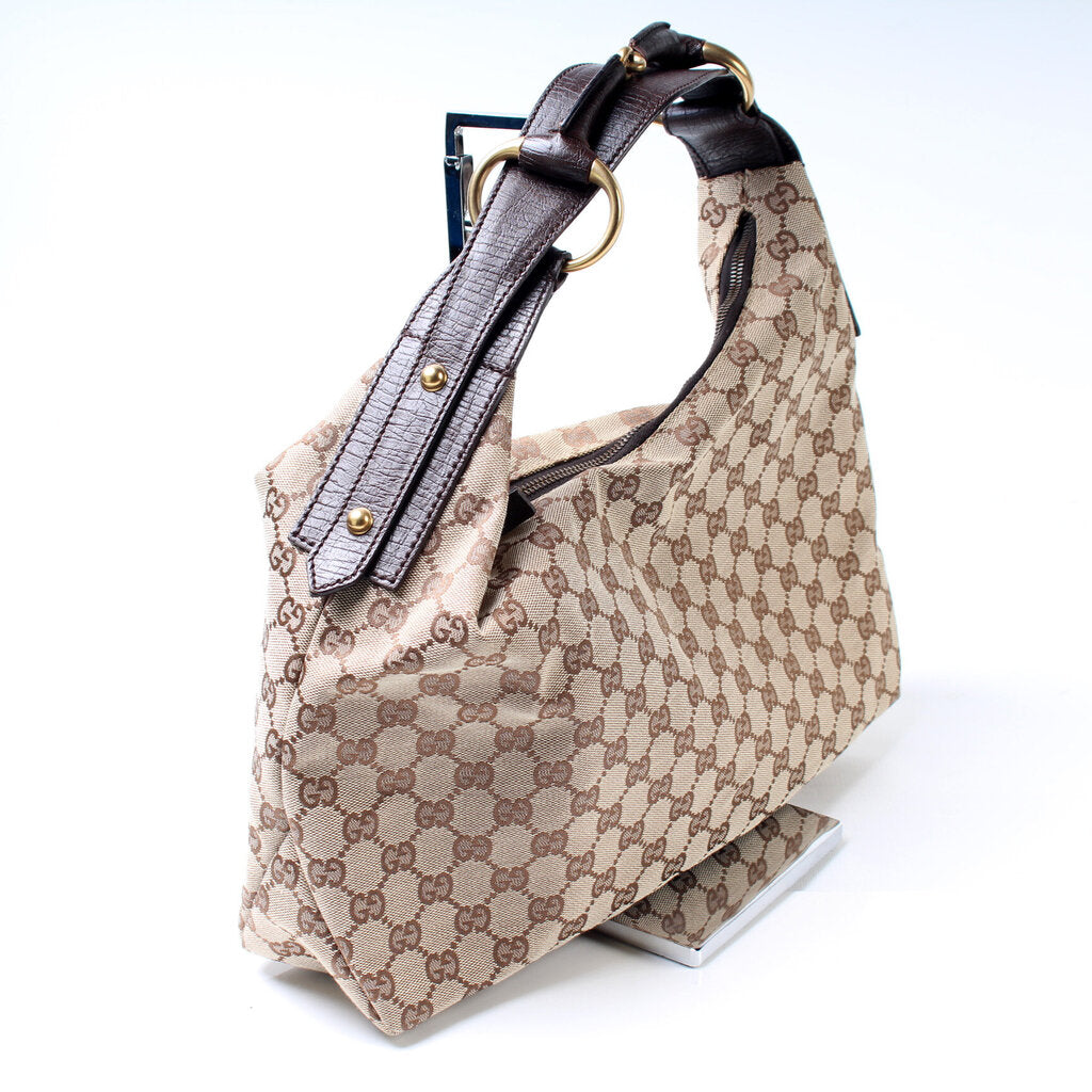 115867 Horsebit GG Canvas Hobo