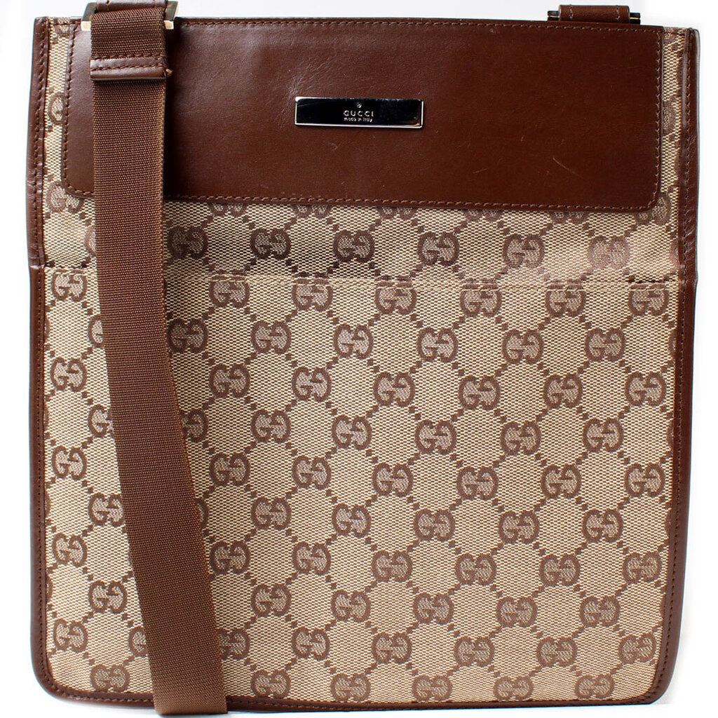 019-0348 GG Canvas Flat Crossbody