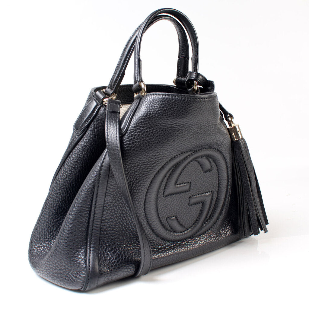 336751 Soho Leather Shoulder Bag Black