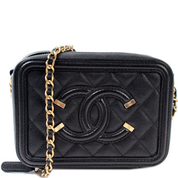 Filigree Vanity Clutch W/Chain Caviar 25M