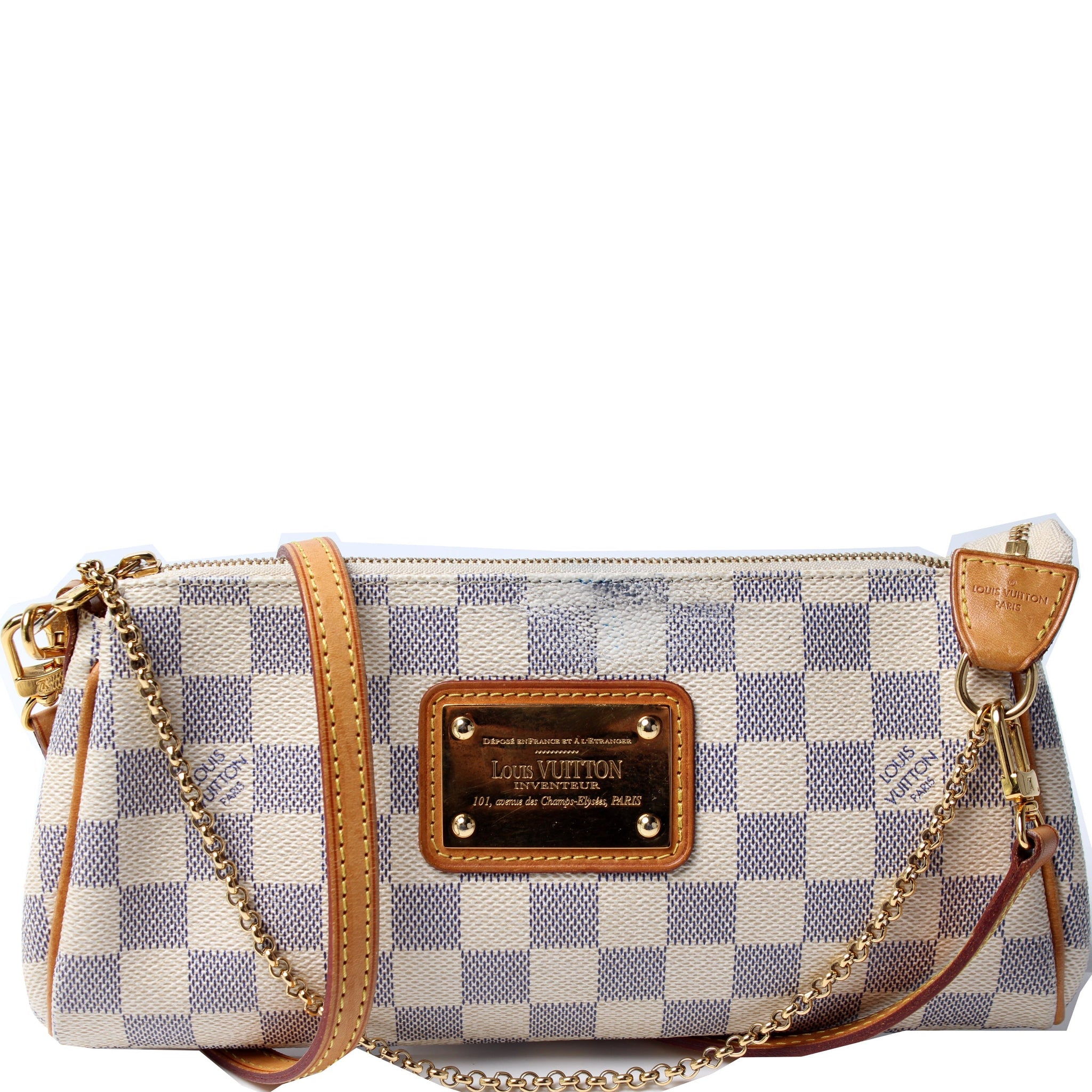Eva Clutch Damier Azur