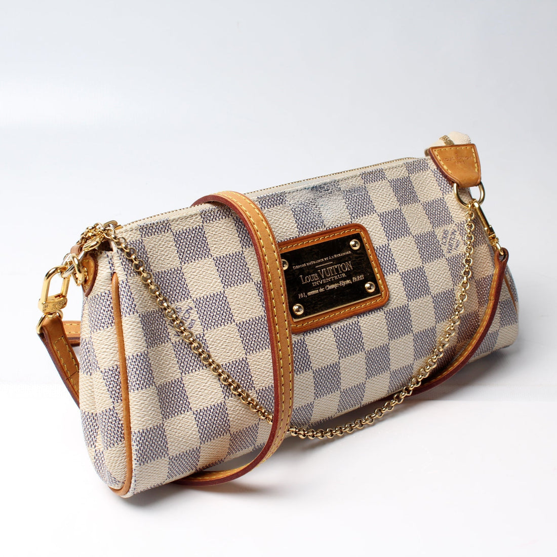 Eva Clutch Damier Azur