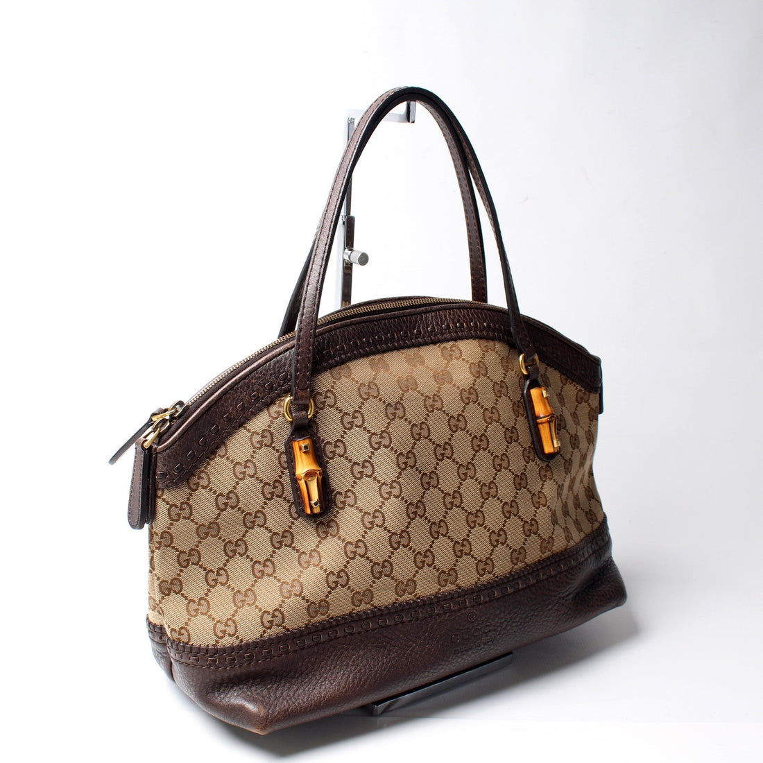 339002 GG Bamboo Canvas Shoulder Bag