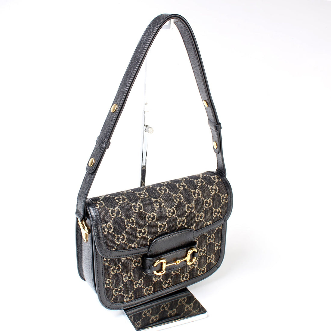 602204 Horsebit 1955 Denim Shoulder Bag