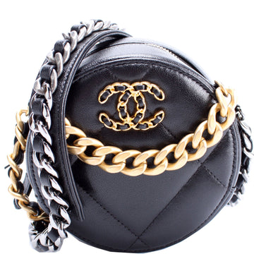 Chanel 19 Round Clutch Goatskin 29M