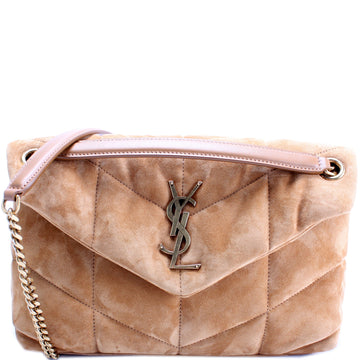 Puffer Quilted Small Suede