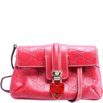 154388 GG Leather Heart Lock Mini Bag