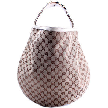 170014 GG Canvas Wave Horsebit Hobo