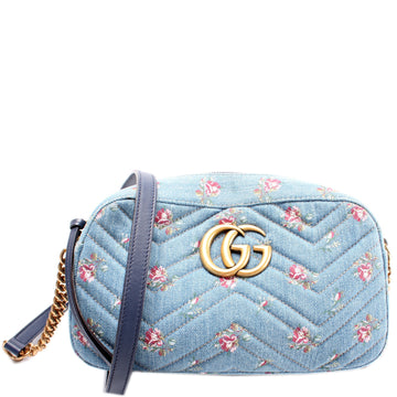 447632 Marmont Small Denim Camera