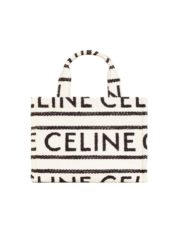 Small Cabas Thais in Textile with Celine All-Over White/Black