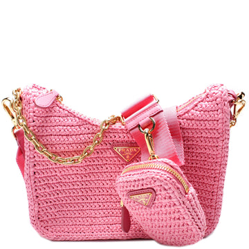 1BH204 Raffia Re-Edition 2005 Shoulder Bag