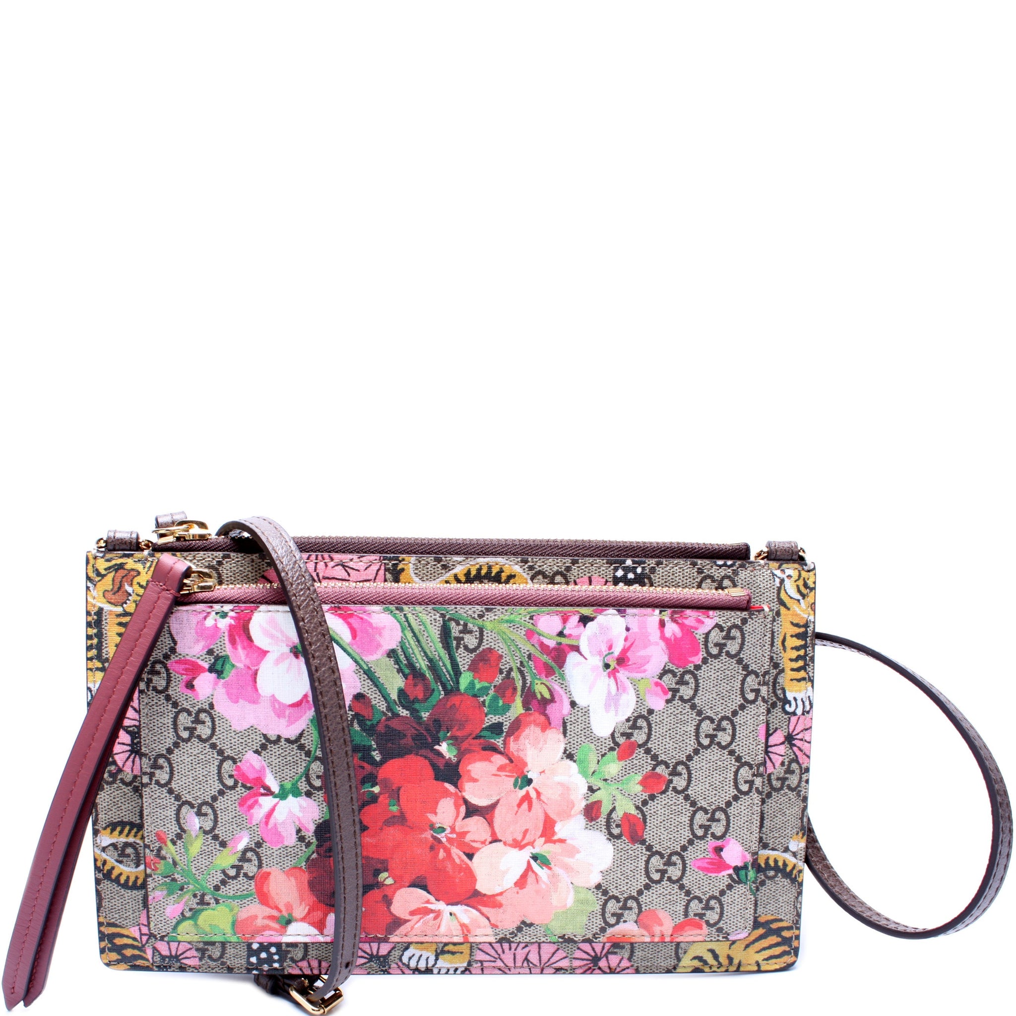 454111 GG Supreme Blooms/Bengal Double Zip Shoulder Bag