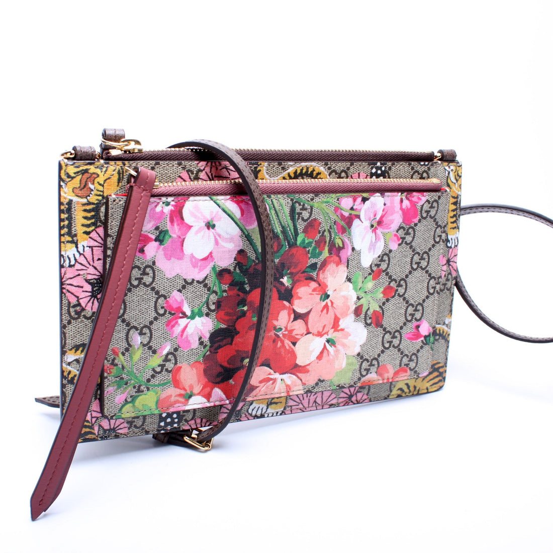 454111 GG Supreme Blooms/Bengal Double Zip Shoulder Bag