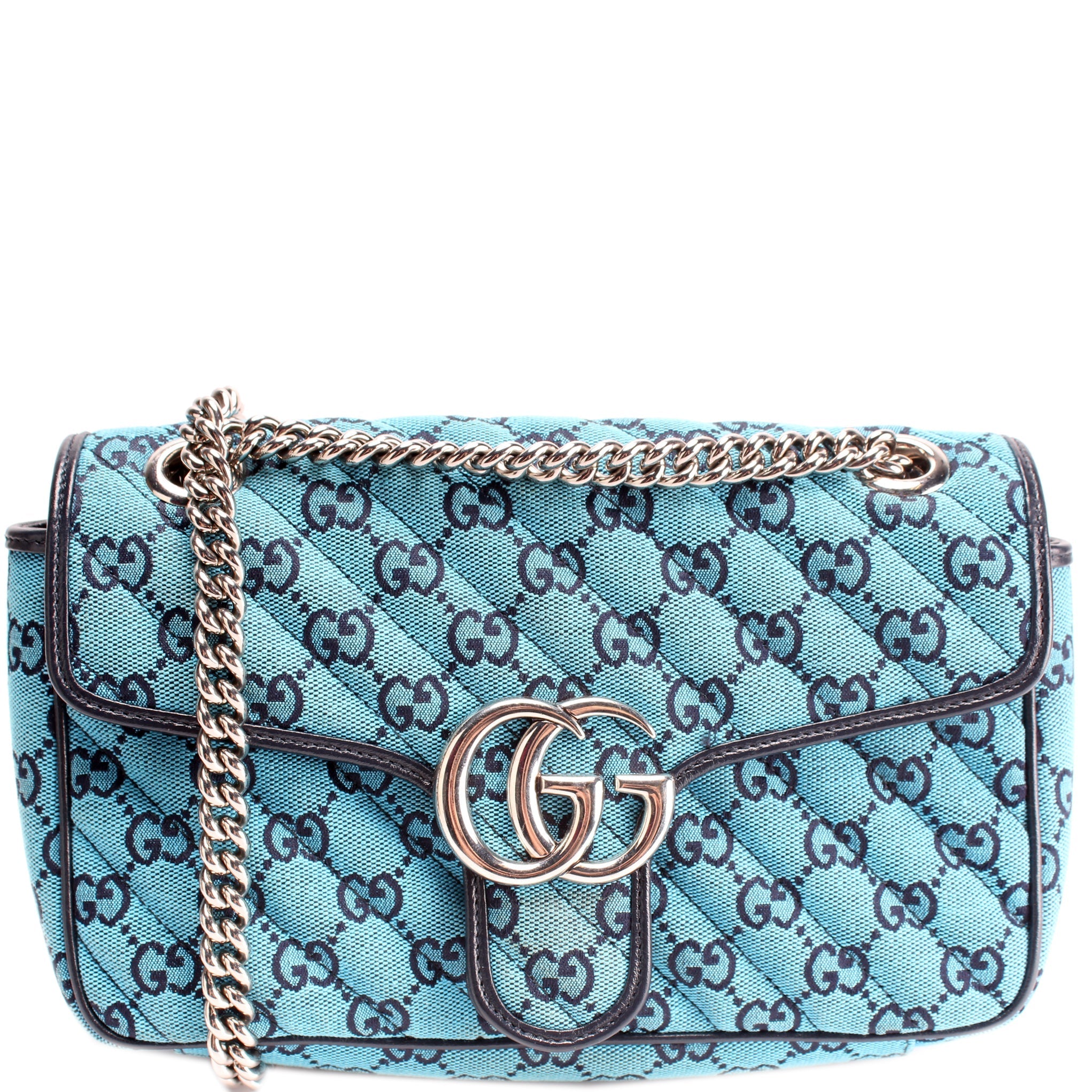 443497 Marmont Shoulder Quilted Canvas Small Flap