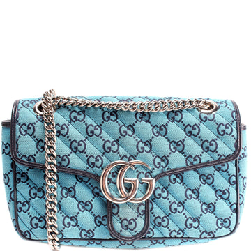 443497 Marmont Shoulder Quilted Canvas Small Flap