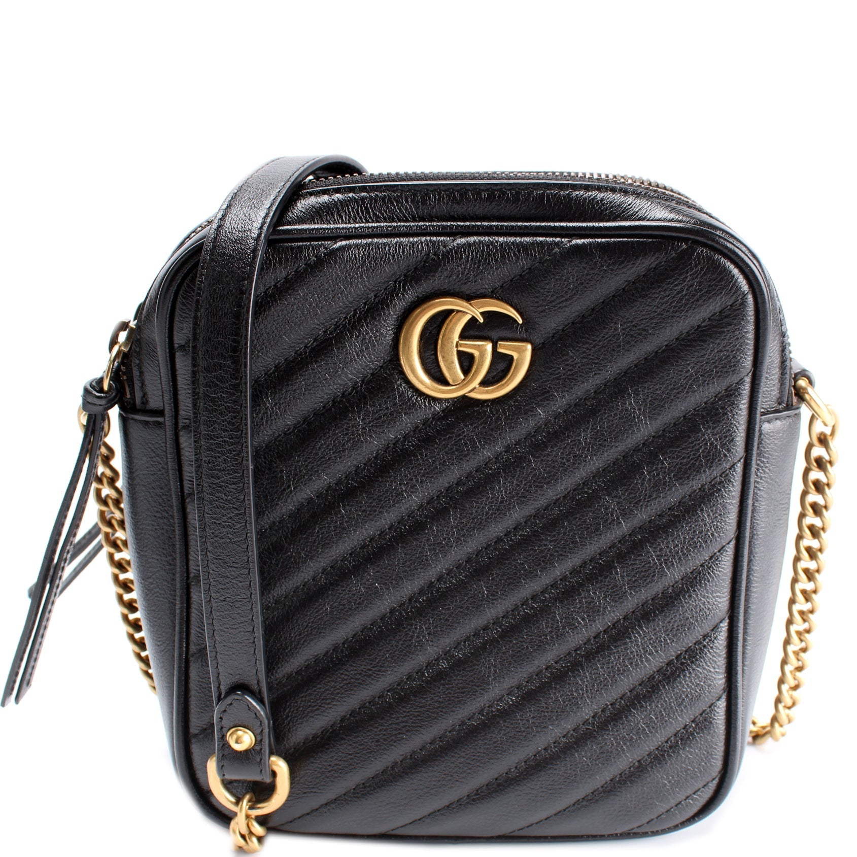 550155 GG Marmont Double Zip Shoulder Bag