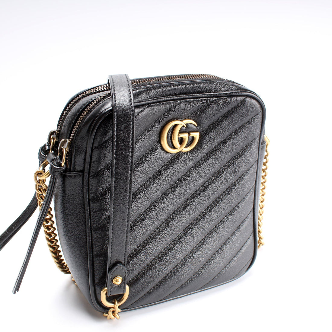 550155 GG Marmont Double Zip Shoulder Bag
