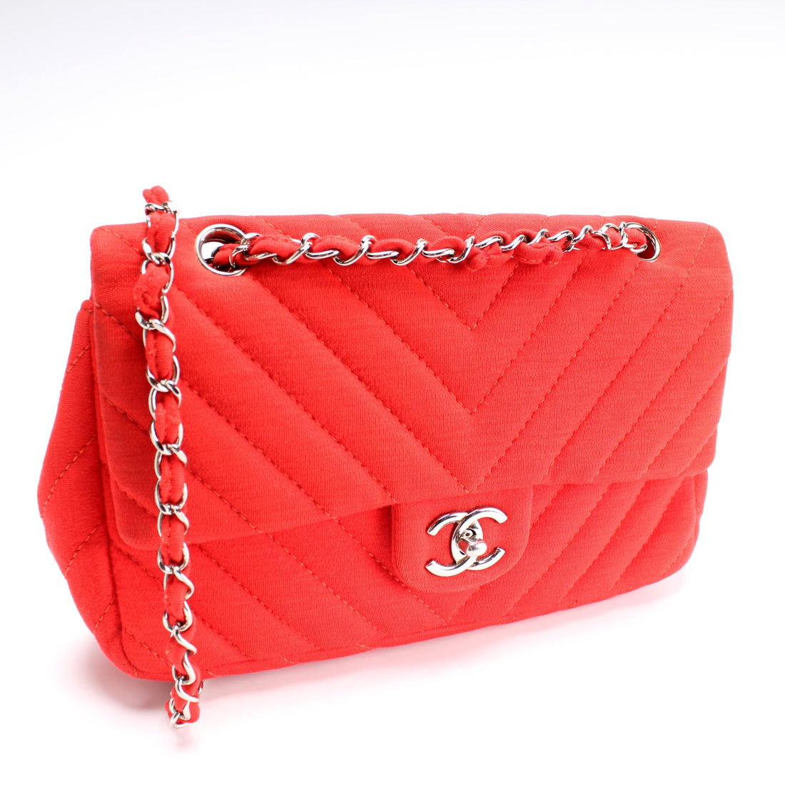 Classic Flap Medium Jersey Chevron 13M