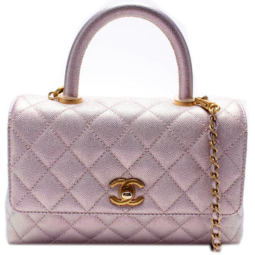 Coco Top Handle Mini Caviar Iridescent
