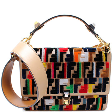 8BT283 Kan I Multicolor Velvet FF Shoulder Bag