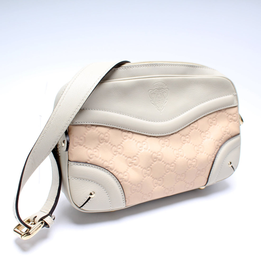 292900 GG Leather Crest Shoulder Bag