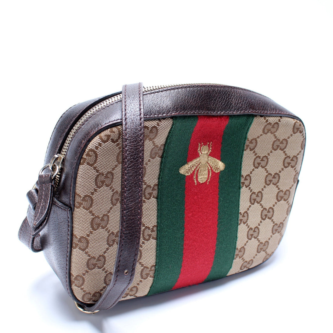 412008 GG Canvas Bee Camera Bag