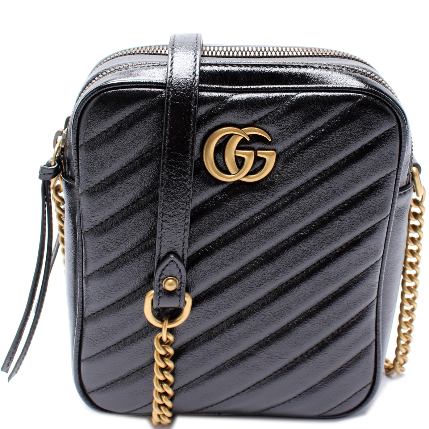 550155 GG Marmont Double Zip Shoulder Bag
