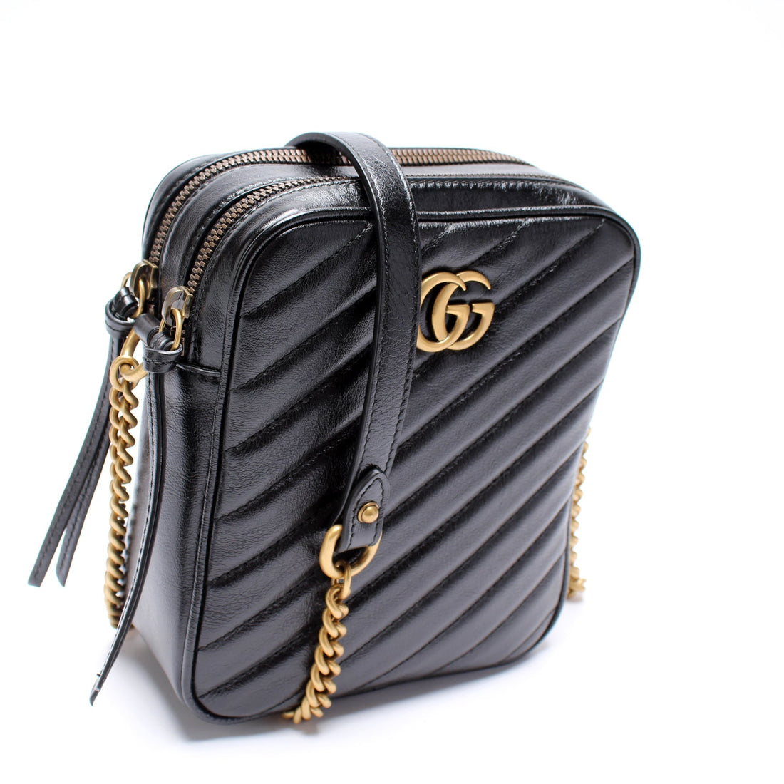 550155 GG Marmont Double Zip Shoulder Bag