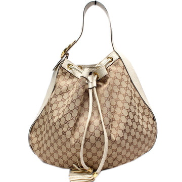 223951GG Canvas Interlocking Icon Drawstring Hobo