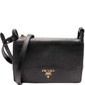 Vitello Daino Leather Flap/Zip Crossbody