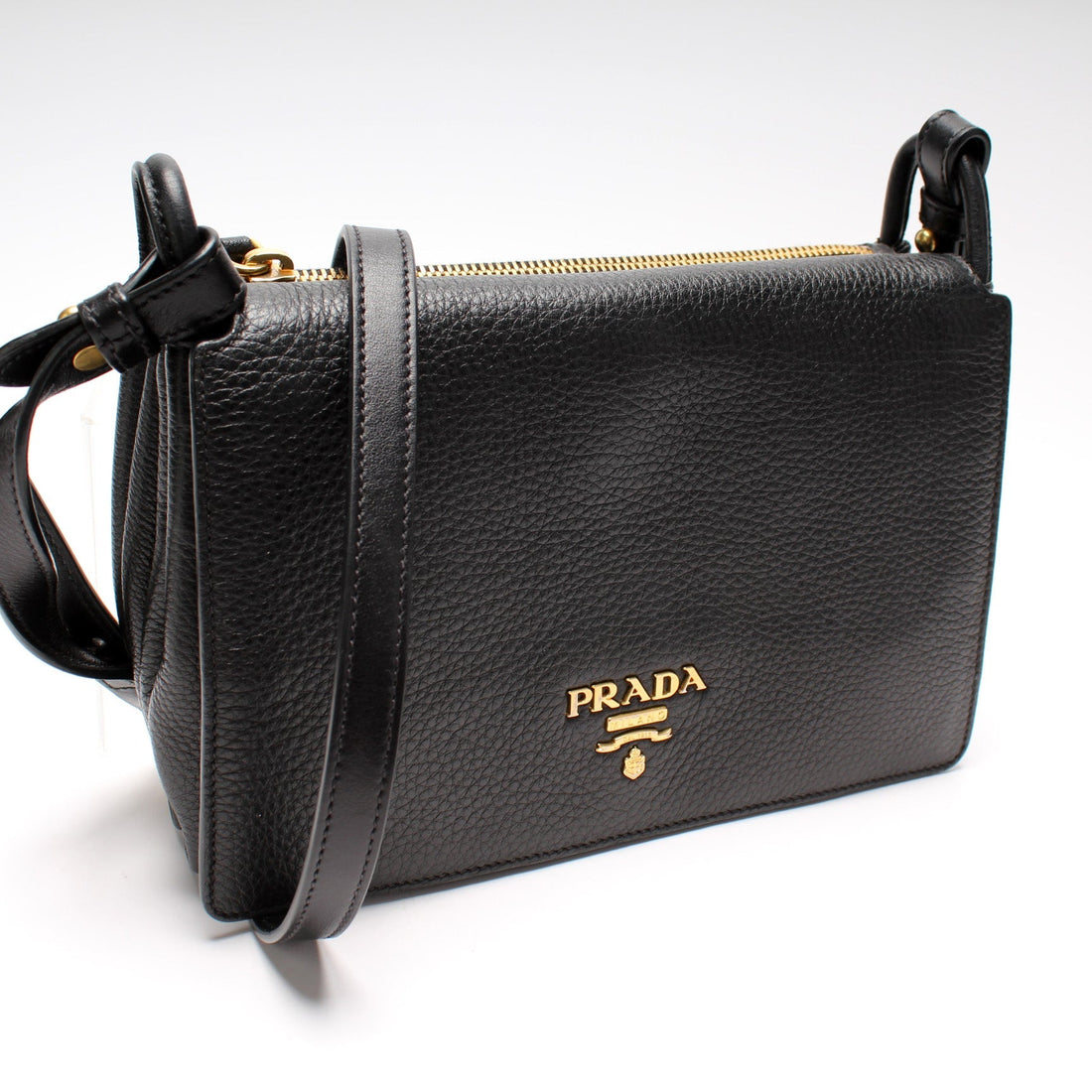 Vitello Daino Leather Flap/Zip Crossbody