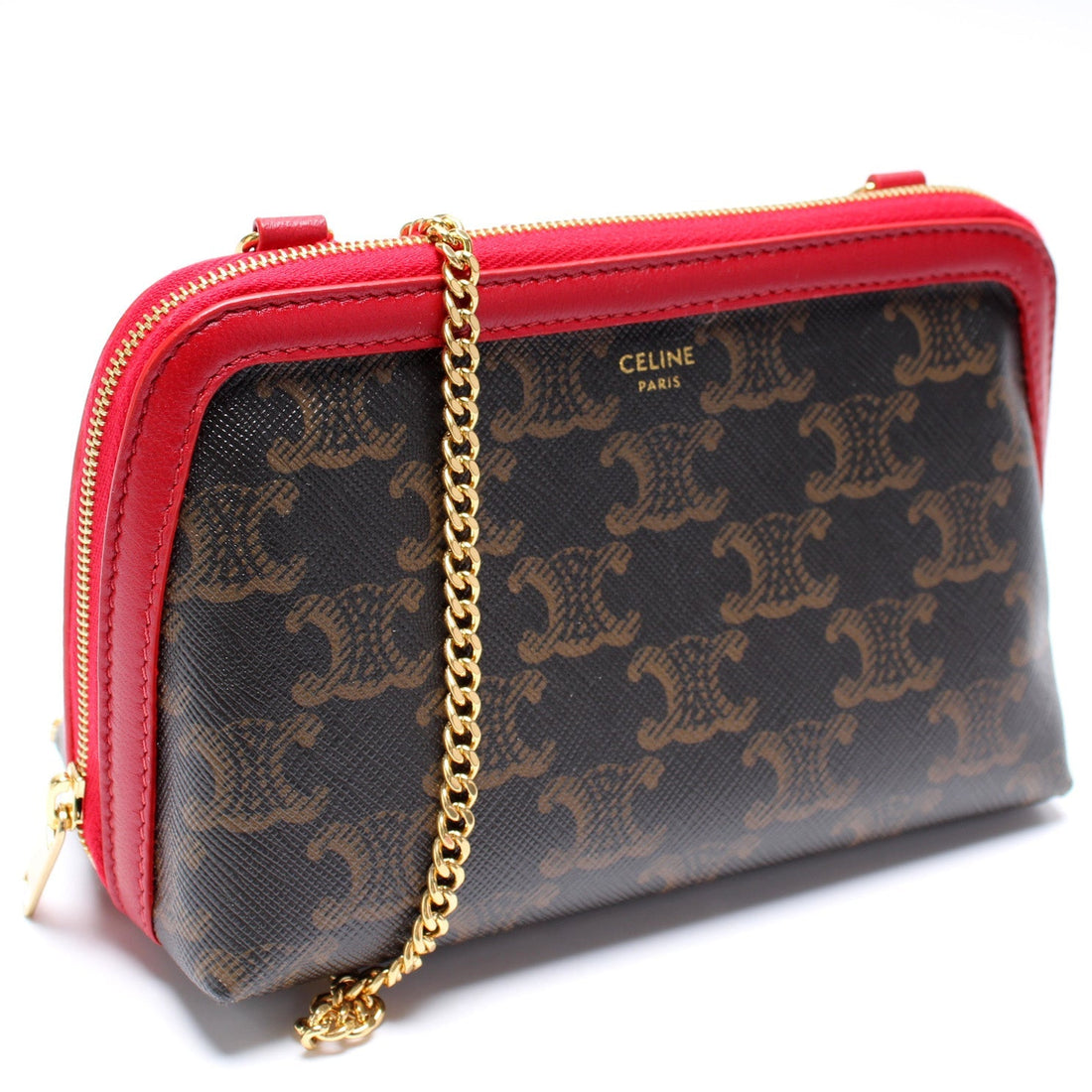 Clutch W/Chain Triomphe Canvas