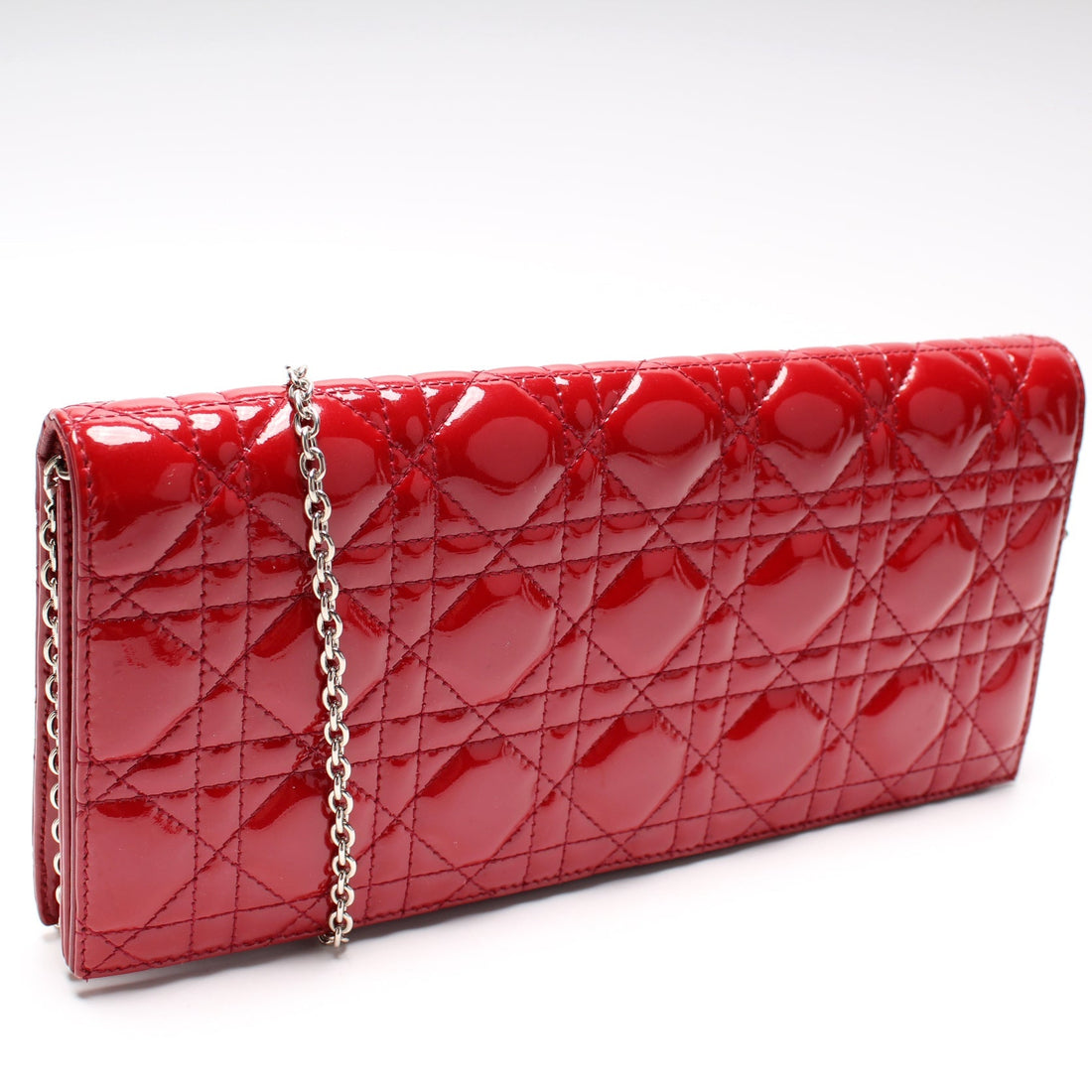 Lady Dior Long Pouch Clutch Patent Cannage