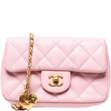 Mini Flap Bag Heart Lambskin 32+