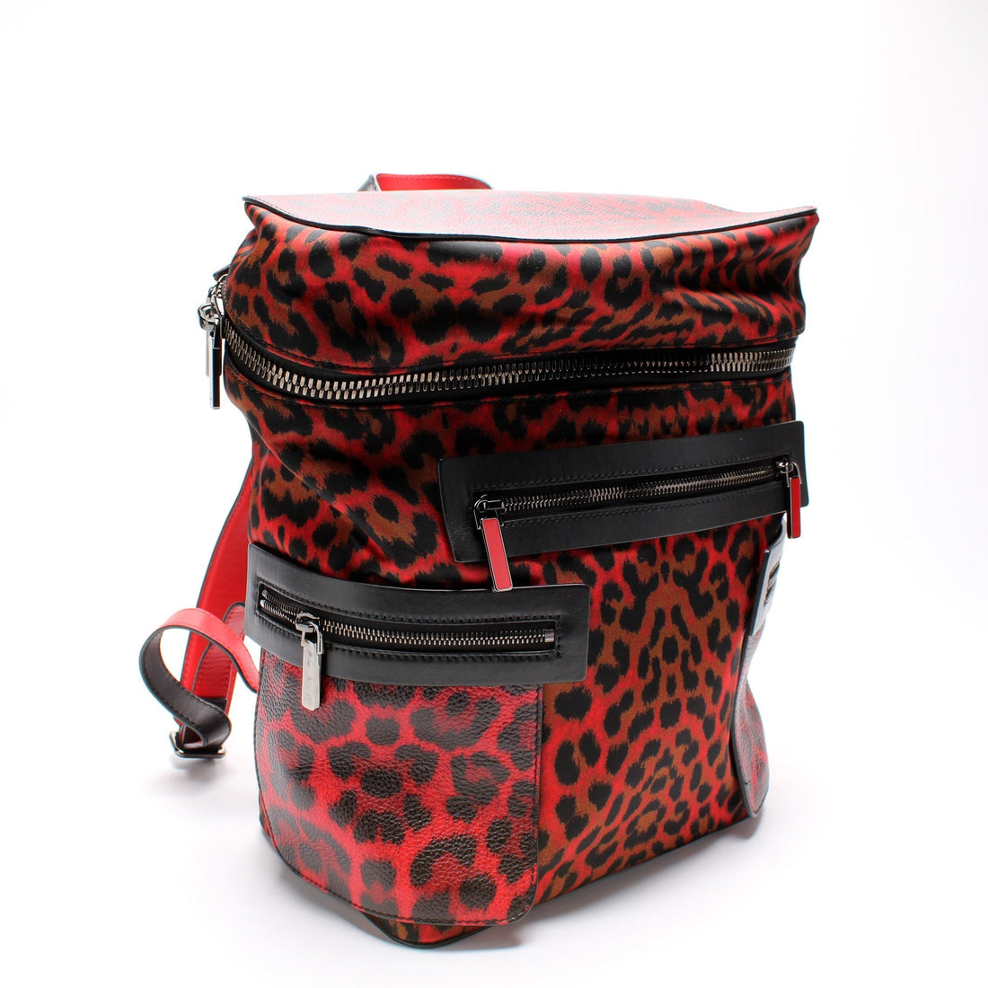 Apoloubi Backpack Printed Nylon/Leather