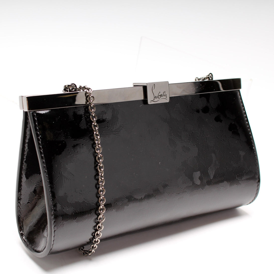 Palmette Textured Patent Clutch