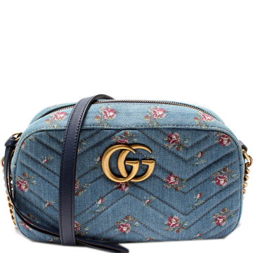 447632 Marmont Small Denim Camera