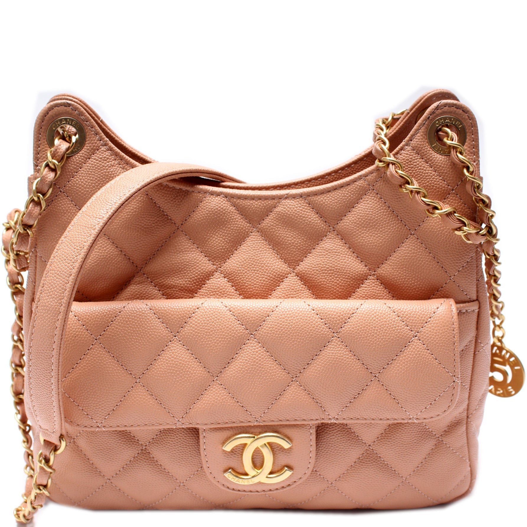 CC Wavy Hobo Quilted Caviar