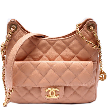 CC Wavy Hobo Quilted Caviar