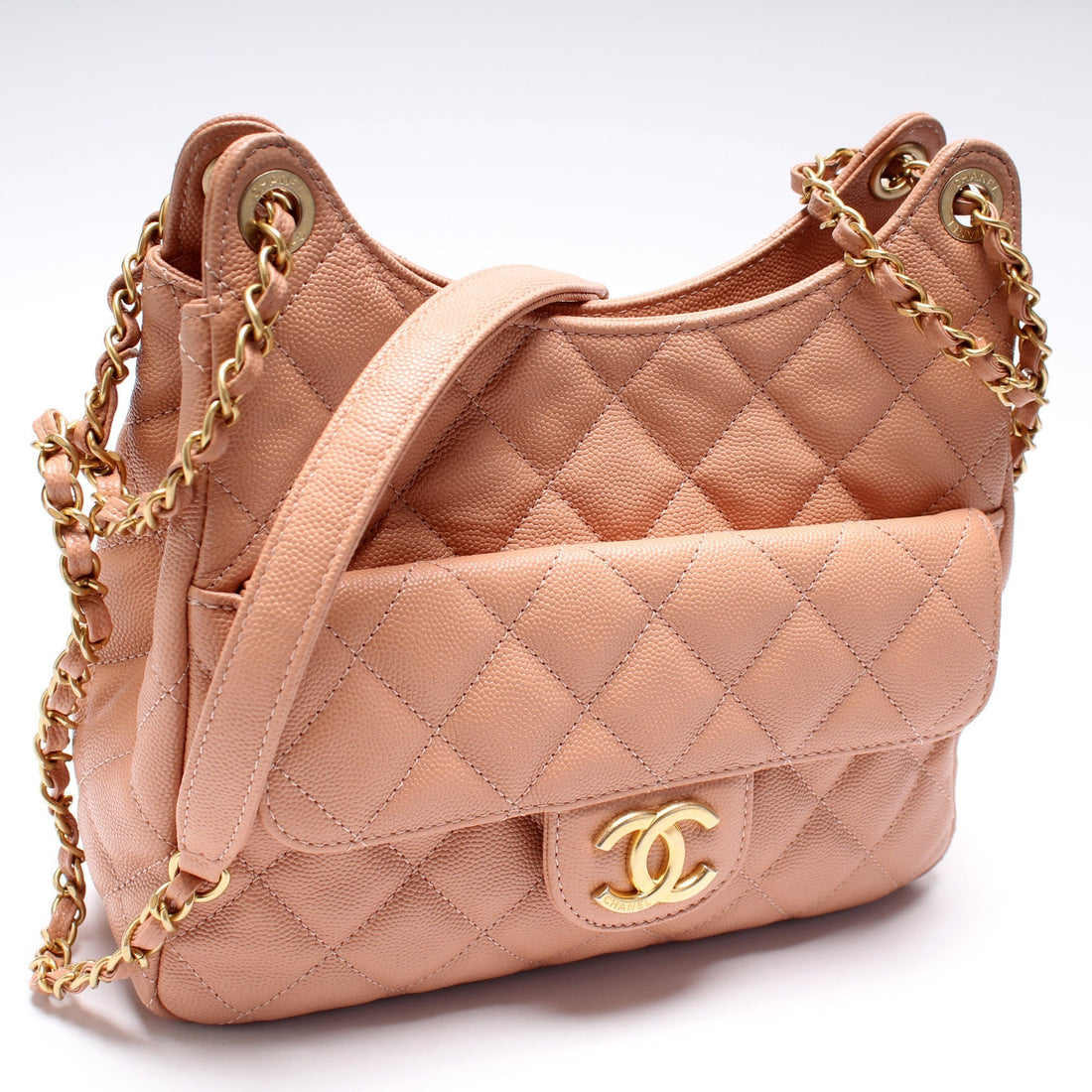 CC Wavy Hobo Quilted Caviar