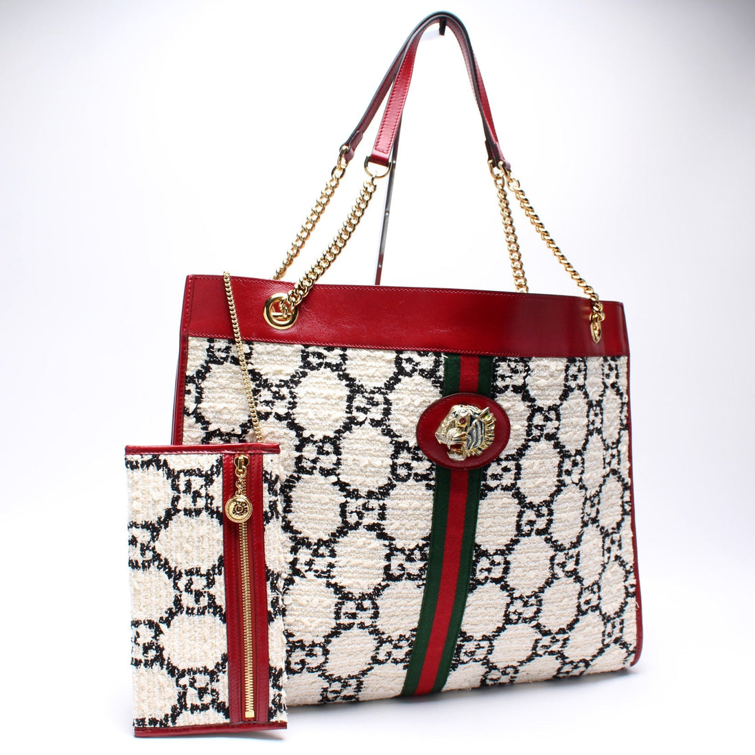 537219 Tweed Rajah Chain GG Tote