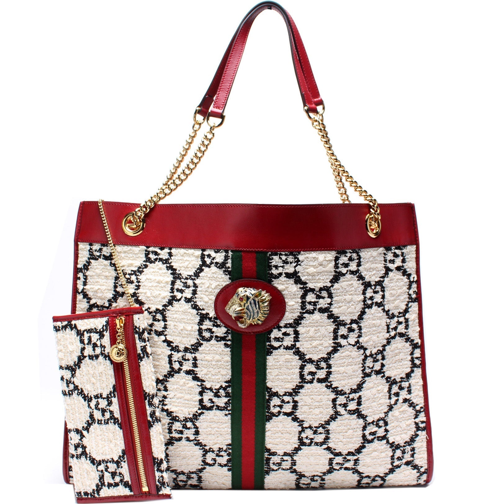 537219 Tweed Rajah Chain GG Tote
