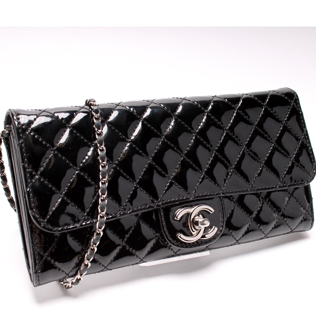 CC Flap Wallet Patent Quilted 14M