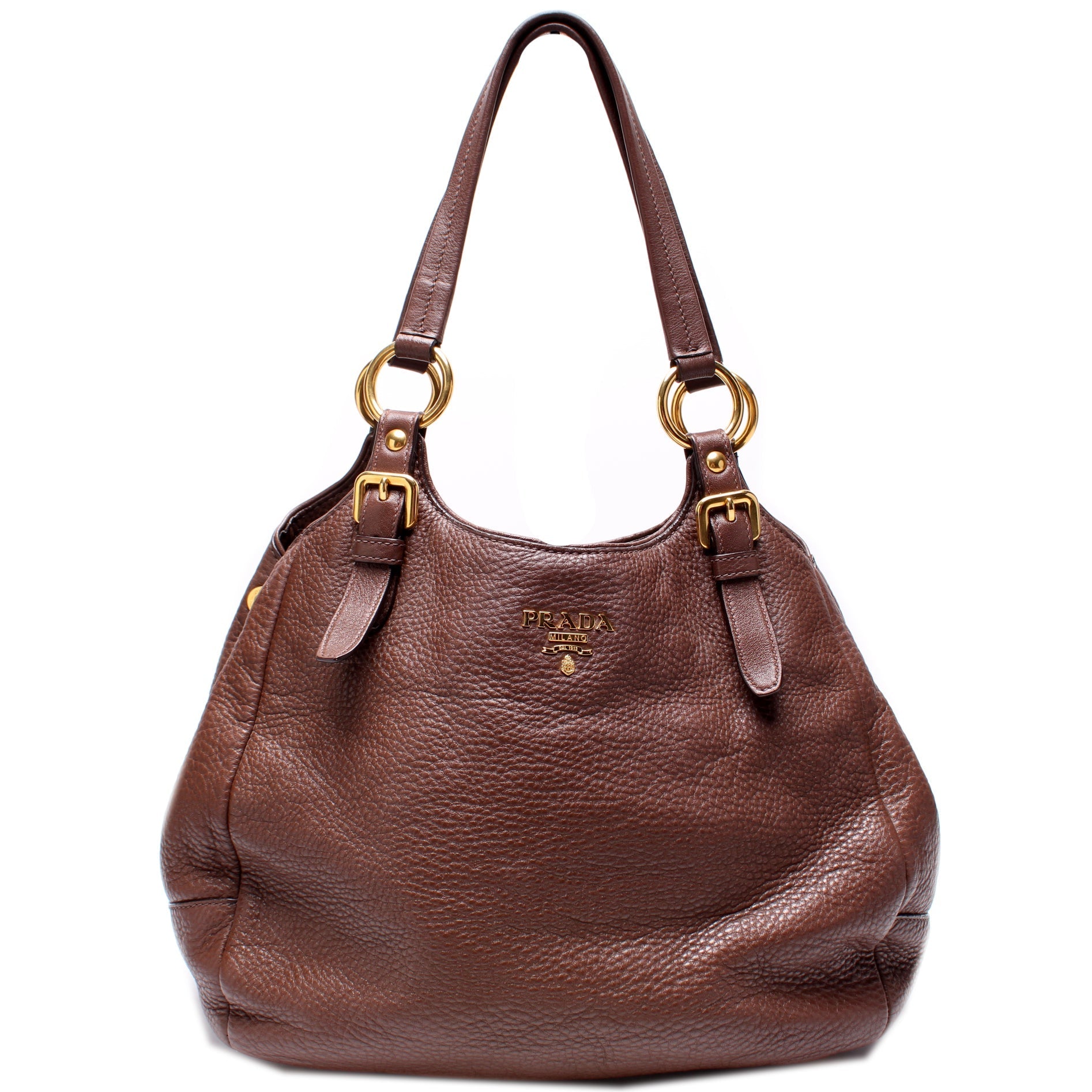 Vitello Daino Buckle Strap Medium Shoulder Bag