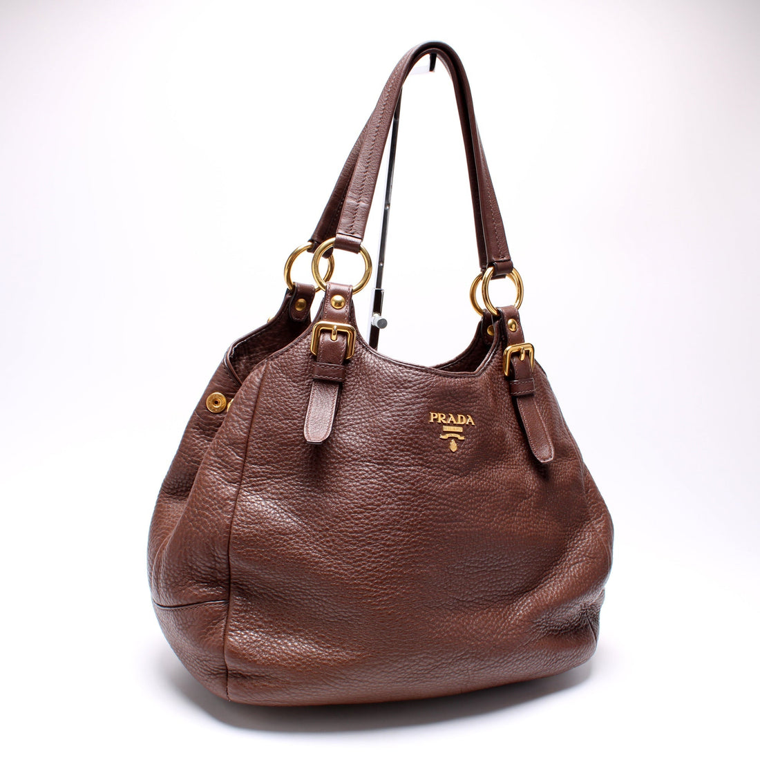 Vitello Daino Buckle Strap Medium Shoulder Bag