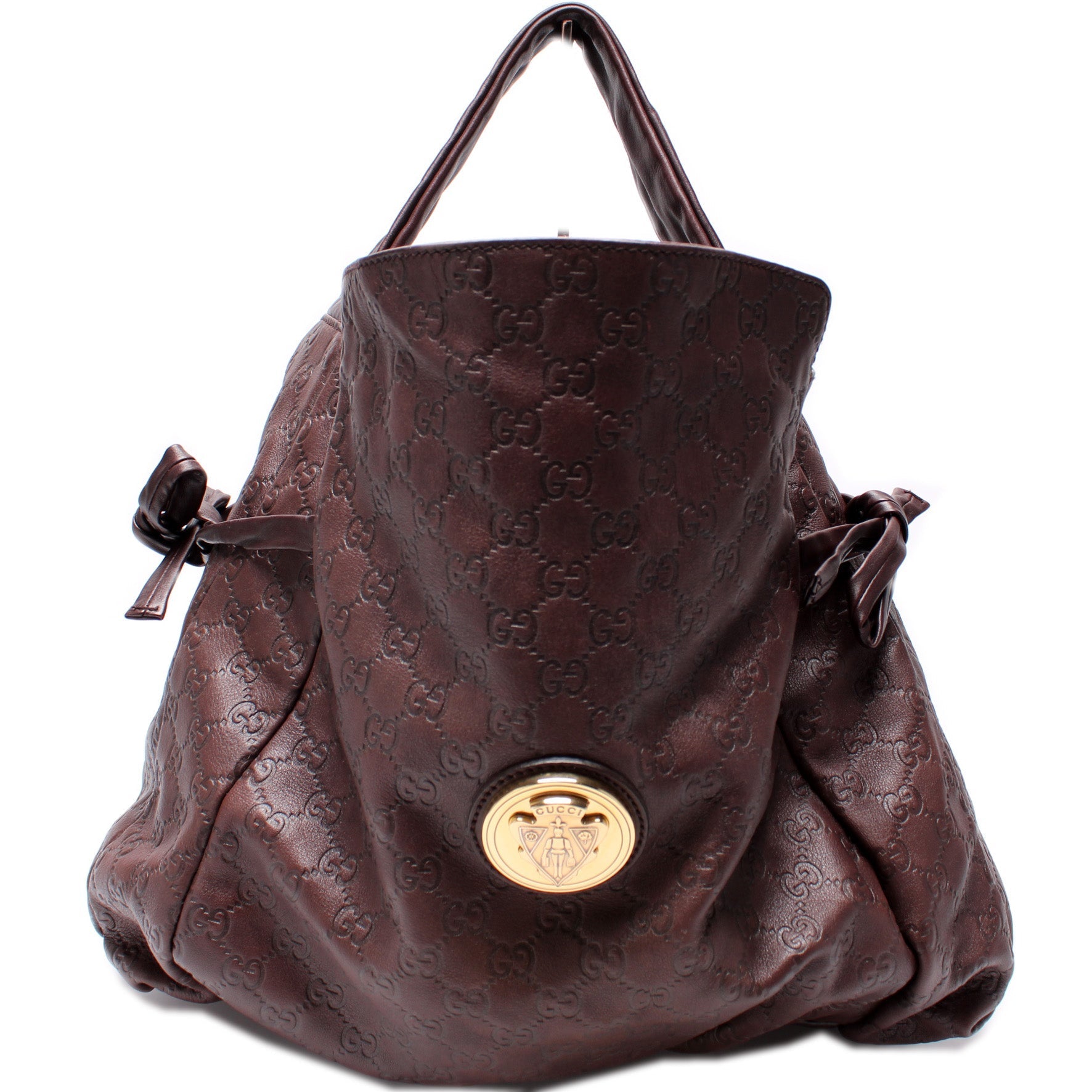 197061 GG Leather Hysterior Medium Shoulder Bag