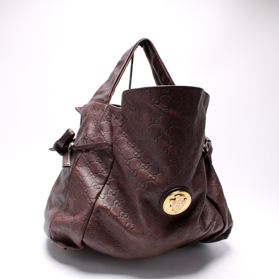 197061 GG Leather Hysterior Medium Shoulder Bag