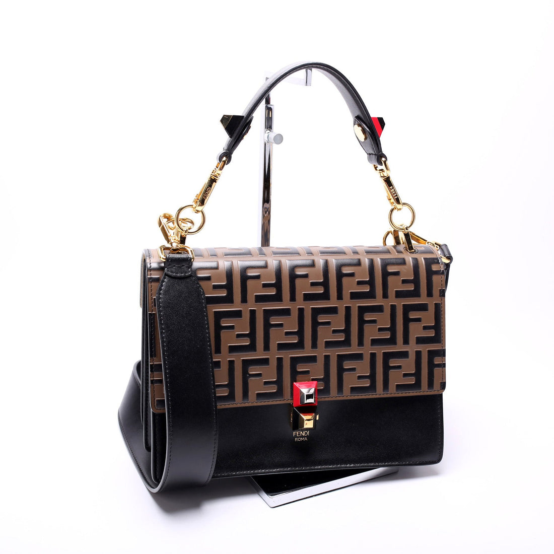 8BT283 Kan I FF Leather Shoulder Bag